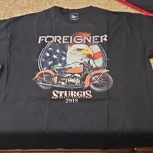 Nwot Black Foreigner Sturgis Graphic T-Shirt